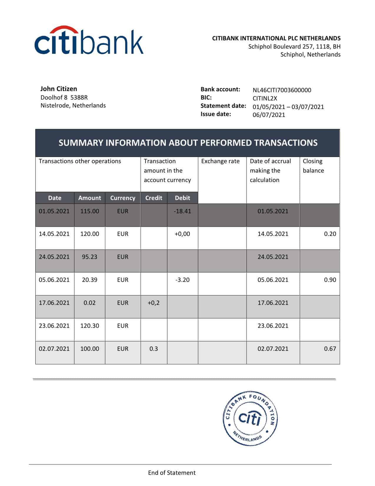Netherlands-Citibank-bank-statement-template-in-.doc-and-.pdf-file-format.jpg Netherlands Citibank bank statement template in .doc and .pdf file format