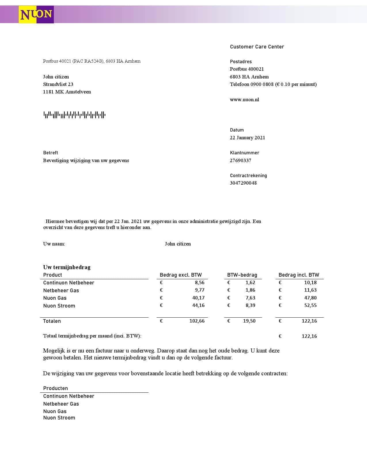 Netherlands-Nuon-gas-utility-bill_000001.jpg Netherlands NUON gas utility bill template in Word and PDF format in Dutch language