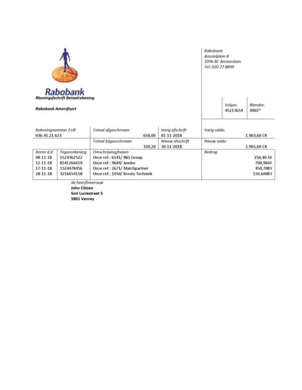 Netherlands-Rabobank-bank-statement-easy-to-fill-template-in-Word-and-PDF-format.jpg Netherlands Rabobank bank statement easy to fill template in Word and PDF format