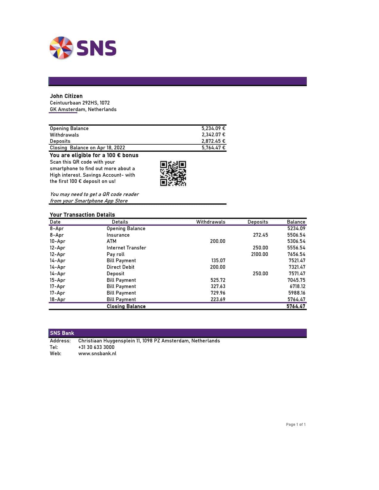 Netherlands-SNS-bank-statement_000001-2.jpg Netherlands SNS bank statement Excel and PDF template