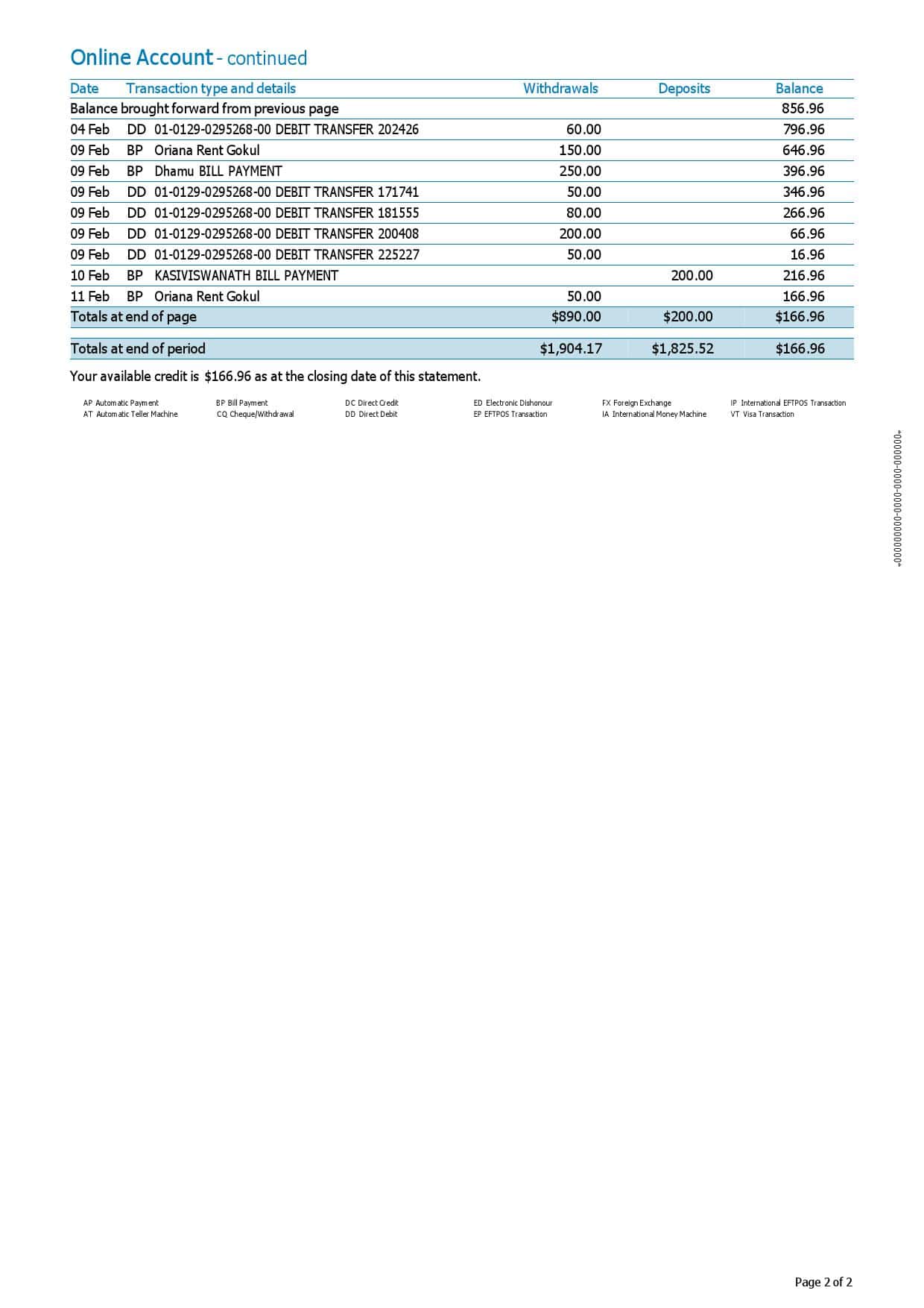 New-Zealand-ANZ-bank-statement-version-2-2-pages_000002.jpg New Zealand ANZ bank account statement, Word and PDF template, 2 pages - Image 2