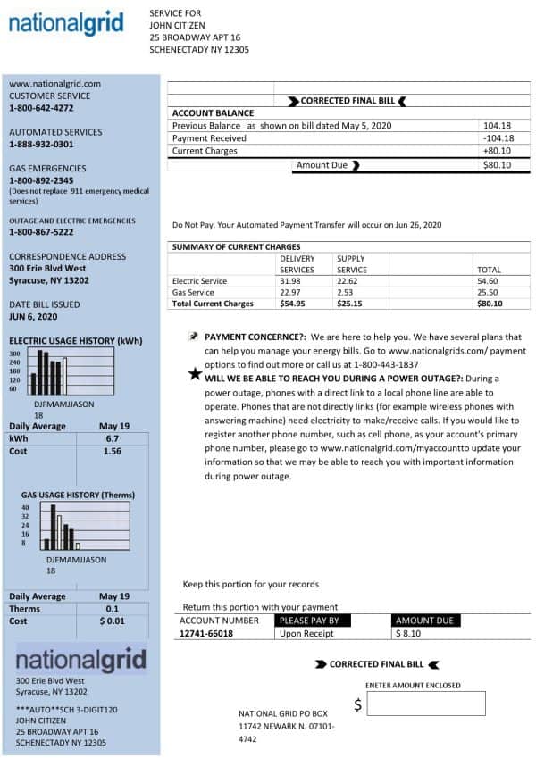 New_York_000001.jpg USA New York National Grid utility bill template in Word and PDF format