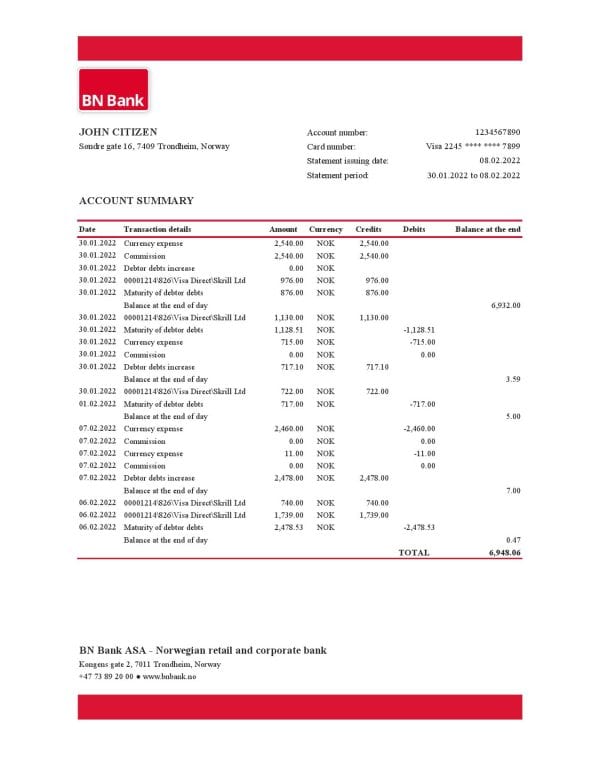 Norway-BN-Bank-statement-Excel-and-PDF-template.jpg Norway BN Bank statement Excel and PDF template