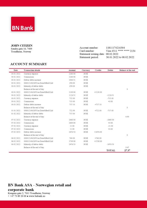 Norway-BN-bank-statement-template-in-Word-and-PDF-format.jpg Norway BN bank statement template in Word and PDF format