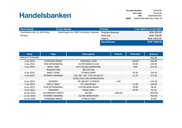 Norway-Handelsbank-bank-statement-template-in-Word-and-PDF-format.jpg Norway Handelsbank bank statement template in Word and PDF format