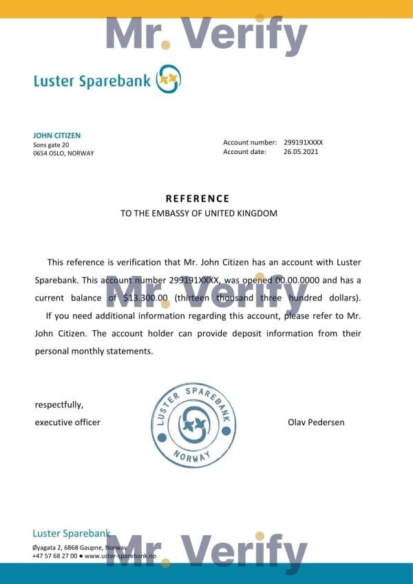 Norway Luster Sparebank bank account closure reference letter template in Word and PDF format Norway Luster Sparebank bank account closure reference letter template in Word and PDF format