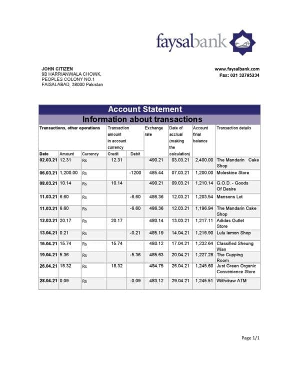 Pakistan-Faysal-Bank-statement-easy-to-fill-template-in-.xls-and-.pdf-file-format.jpg Pakistan Faysal Bank statement easy to fill template in .xls and .pdf file format