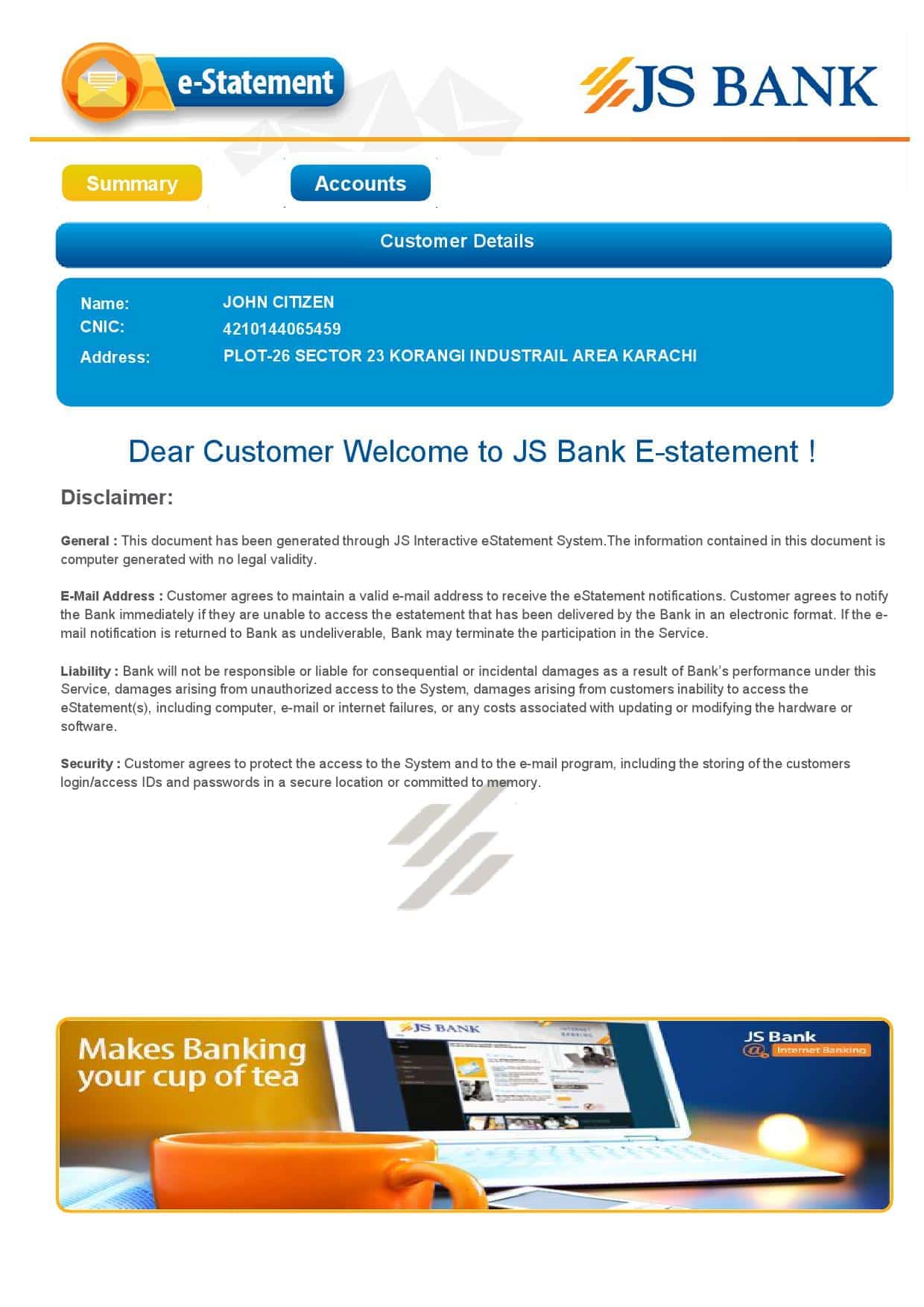 Pakistan-JS-bank-e-statement-Word-and-PDF-template-3-pages-1.jpg Pakistan JS bank e-statement, Word and PDF template, 3 pages