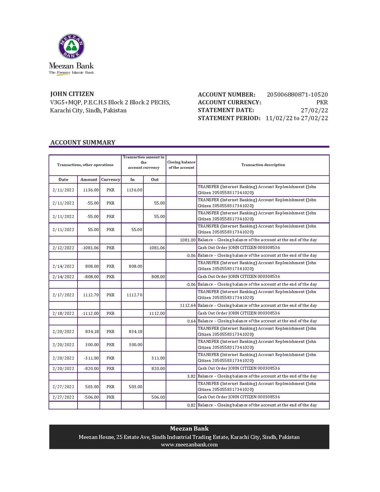 Pakistan-Meezan-bank-statement-Excel-and-PDF-template.jpg Pakistan Meezan bank statement Excel and PDF template