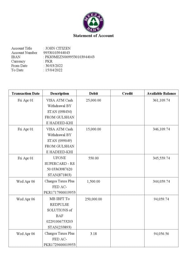 Pakistan-Meezan-bank-statement-Word-and-PDF-template-2-pages-1.jpg Pakistan Meezan bank statement Word and PDF template, 2 pages