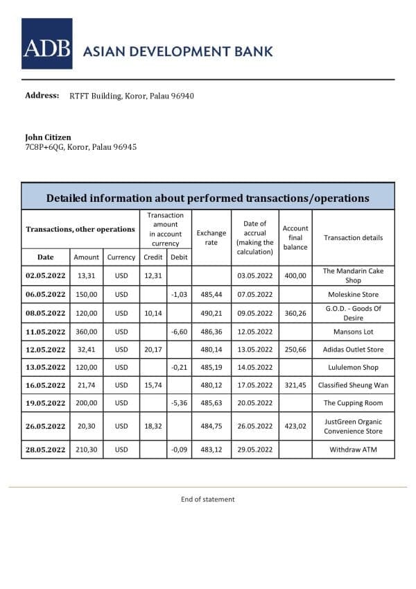 Palau-ADB-bank-statement-template-in-Word-and-PDF-format.jpg Palau ADB bank statement template in Word and PDF format