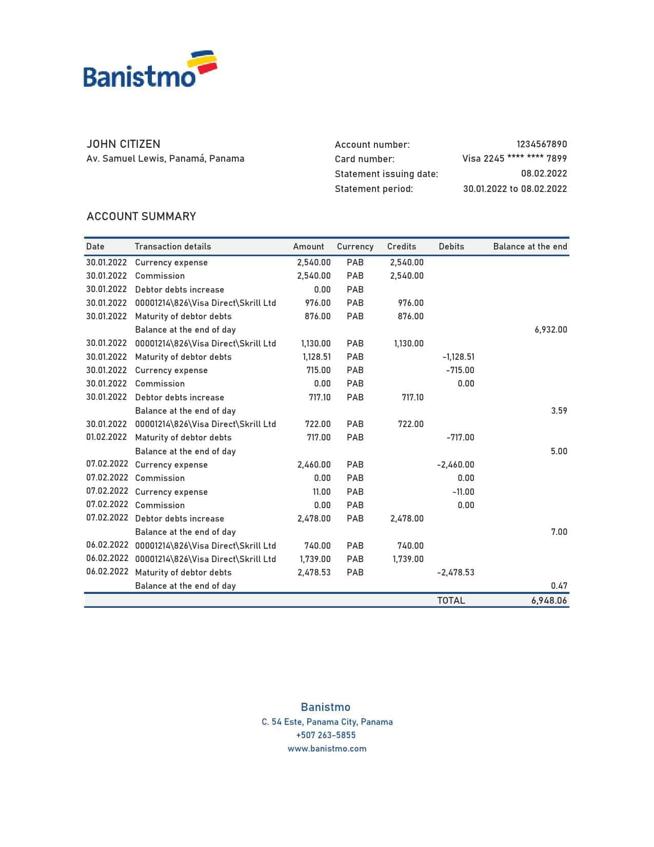 Panama-Banistmo-bank-statement-Excel-and-PDF-template.jpg Panama Banistmo bank statement Excel and PDF template