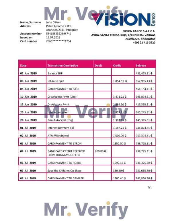 Paraguay-Vision-Banco-bank-statement-template-in-Word-and-PDF-format.jpg Paraguay Vision Banco bank statement template in Word and PDF format