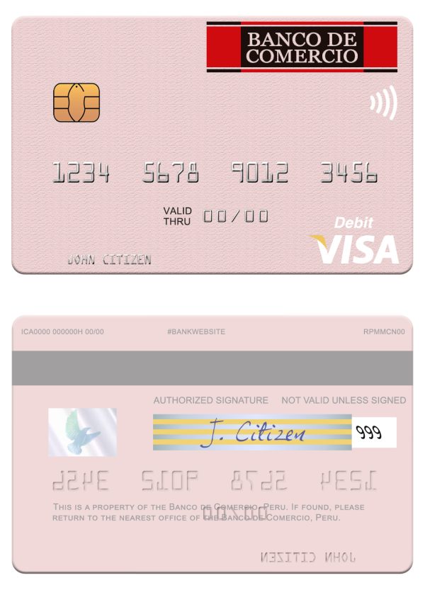 Peru Banco de Comercio visa debit card Fillable Peru Banco de Comercio visa debit card Templates