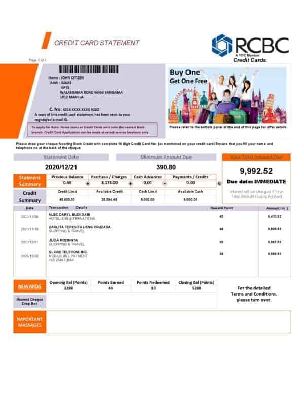 Philippines-Rizal-Commercial-Banking-Corporation-RCBC-credit-card-statement-template-in-Word-and-PDF-format.jpg Philippines Rizal Commercial Banking Corporation (RCBC) credit card statement template in Word and PDF format