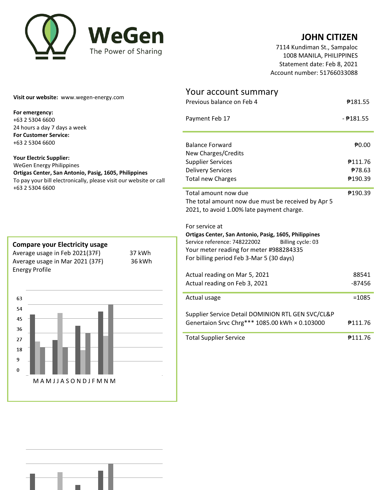 Philippines-WeGen-Energy-Philippines_000001.png Philippines WeGen Energy Philippines utility bill template in Word and PDF format
