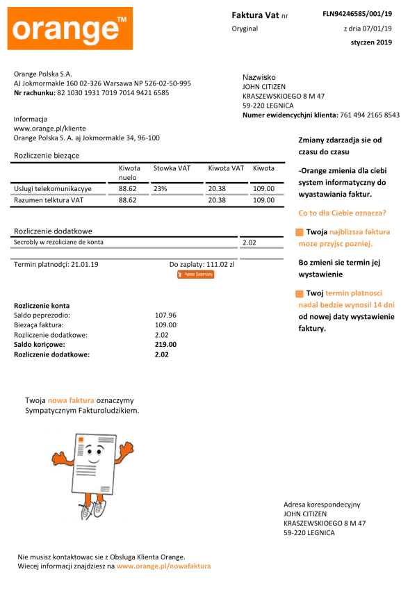 Poland-Orange.png Poland Orange utility bill template in Word and PDF format
