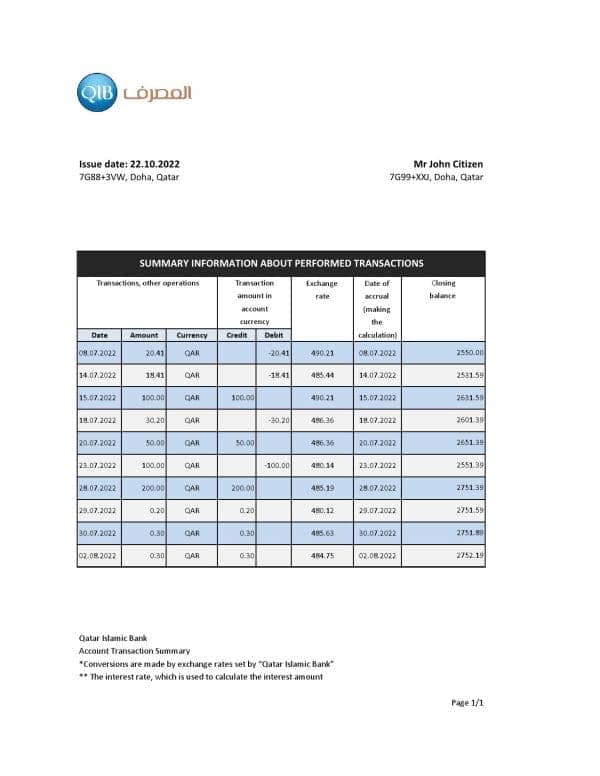 Qatar-Islamic-bank-statement-Excel-and-PDF-template.jpg Qatar Islamic bank statement, Excel and PDF template