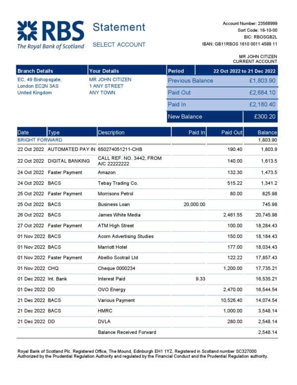RBS-Bank-Statement_000001.jpg United Kingdom Royal Bank of Scotland (RBS) bank statement, Word and PDF template