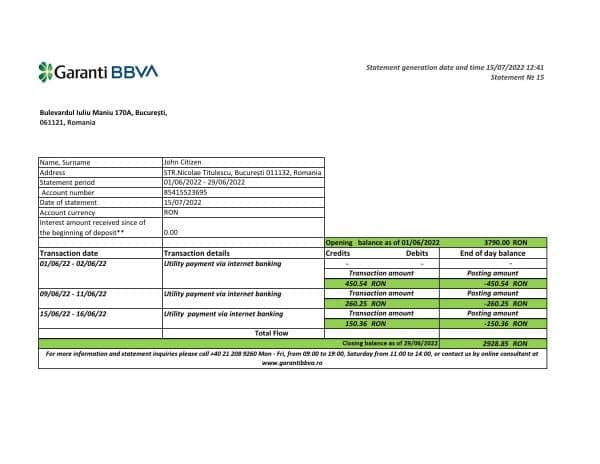 Romania-Garanti-BBVA-bank-statement-Excel-and-PDF-template.jpg Romania Garanti BBVA bank statement, Excel and PDF template