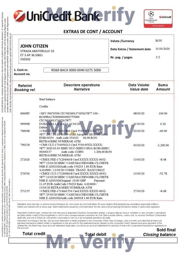 Romania-UniCredit-Bank-statement-template-in-Word-and-PDF-format-2-pages-in-Romanian-and-English-languages-1.jpg Romania UniCredit Bank statement template in Word and PDF format (2 pages) in Romanian and English languages