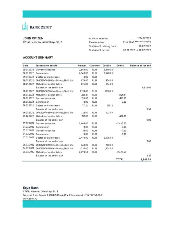 Russia-Zenit-bank-statement-Excel-and-PDF-template.jpg Russia Zenit bank statement, Excel and PDF template