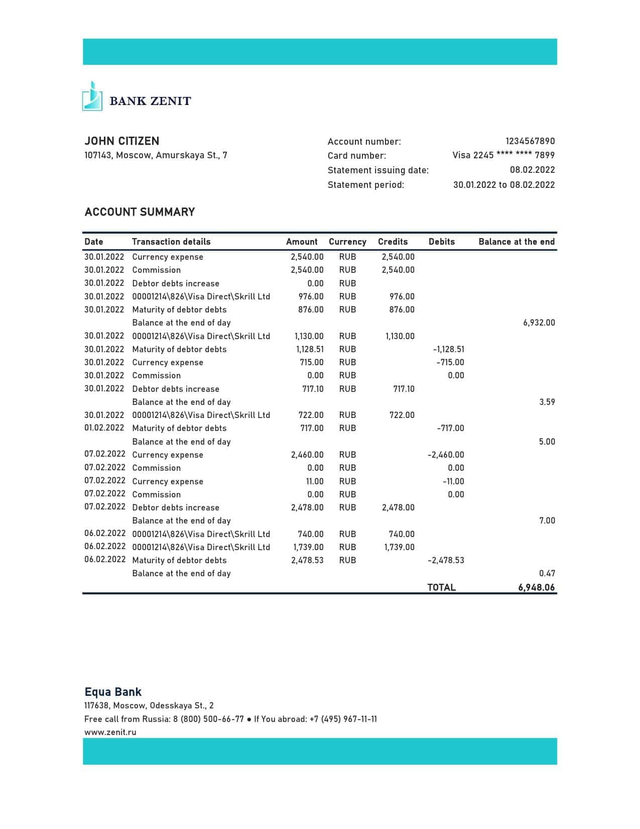 Russia-Zenit-bank-statement-Excel-and-PDF-template.jpg Russia Zenit bank statement, Excel and PDF template