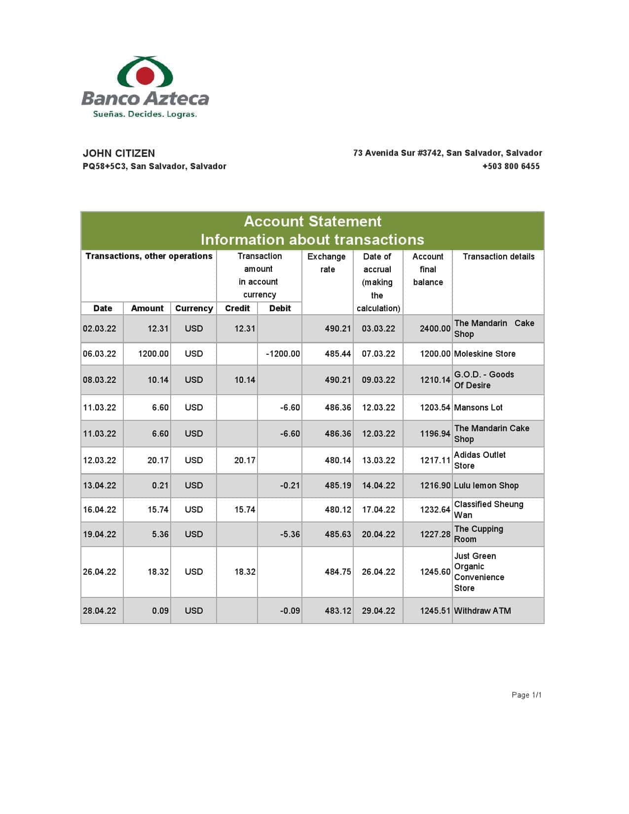 Salvador-Banco-Azteca-bank-statement-Excel-and-PDF-template.jpg Salvador Banco Azteca bank statement, Excel and PDF template