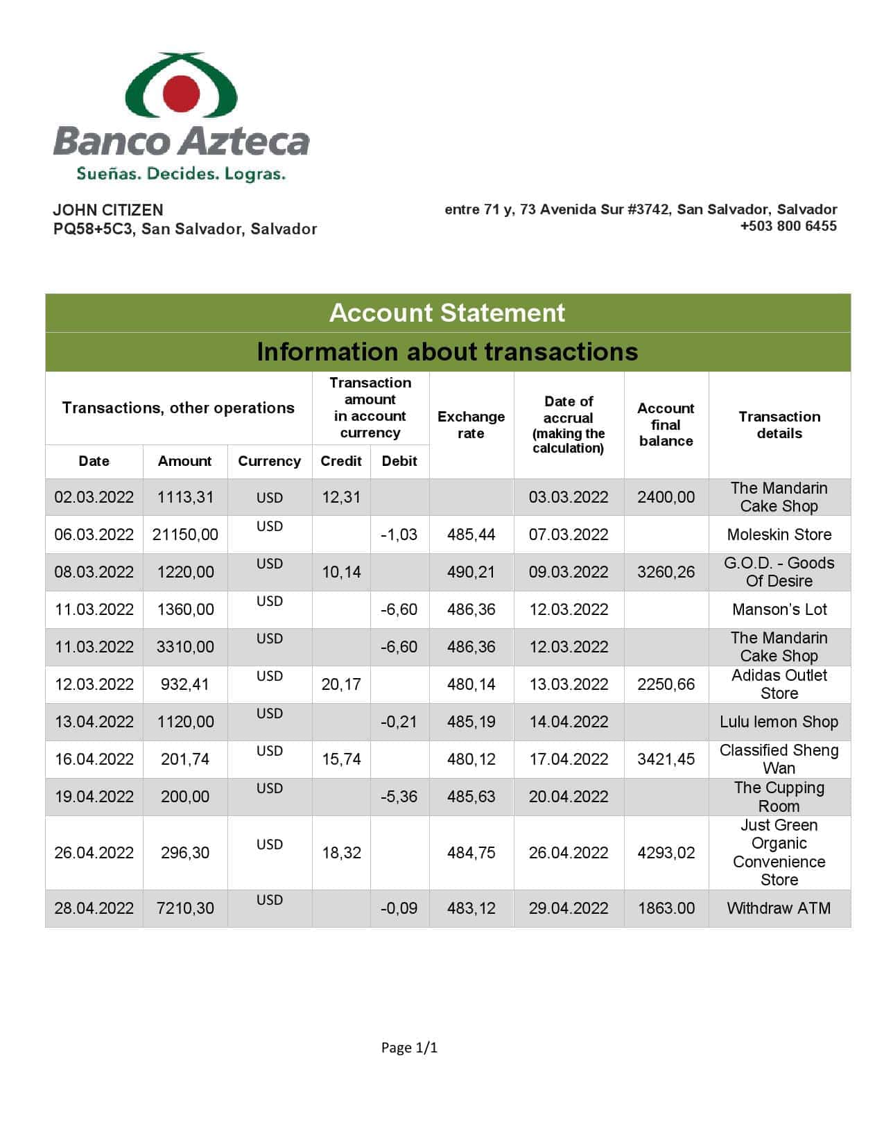Salvador-Banco-Azteca-bank-statement-template-in-Word-and-PDF-format.jpg Salvador Banco Azteca bank statement template in Word and PDF format
