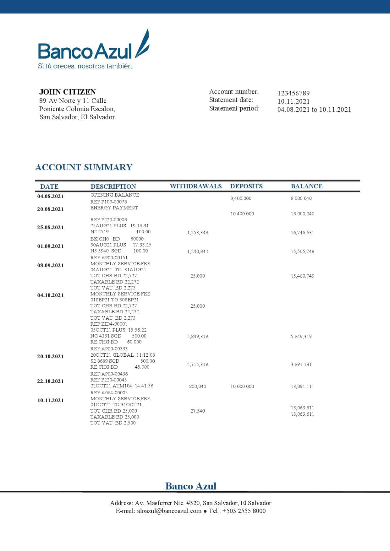 Salvador-Banco-Azul-bank-statement-template-in-Word-and-PDF-format.jpg Salvador Banco Azul bank statement template in Word and PDF format