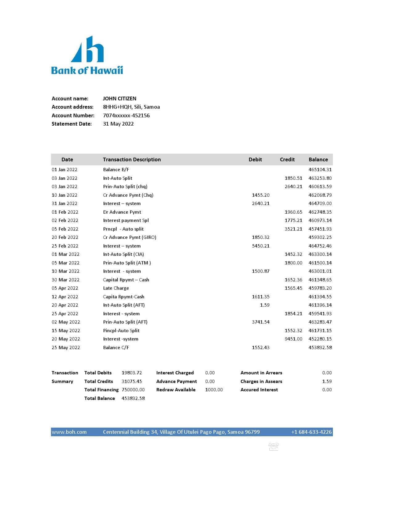 Samoa-Bank-of-Hawaii-bank-statement-Excel-and-PDF-template.jpg Samoa Bank of Hawaii bank statement, Excel and PDF template