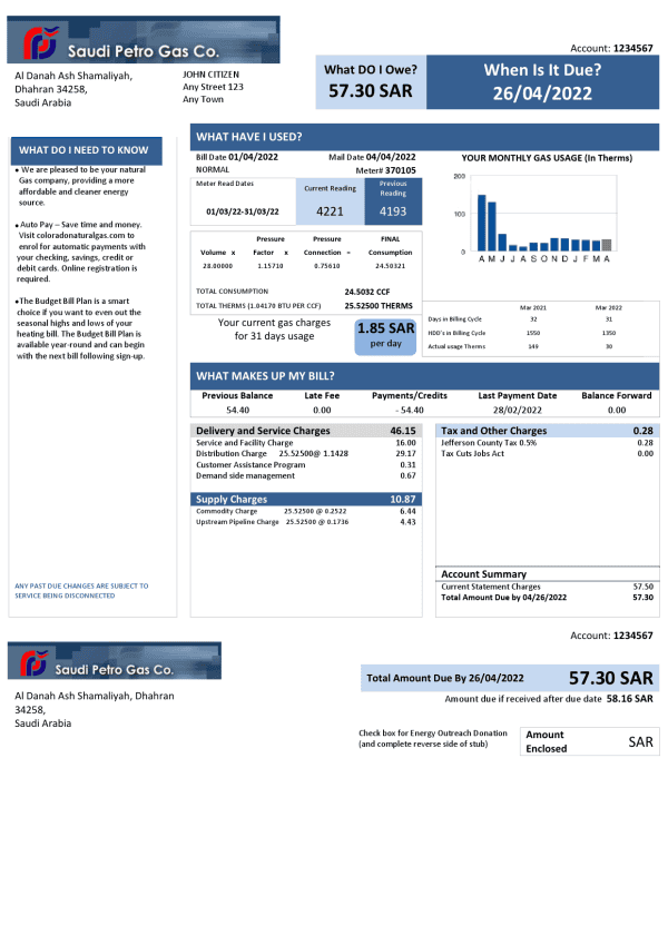 Saudi-Arabi-Saudi-Petro.png Saudi Arabia Saudi Petro Gas utility bill, Word and PDF template