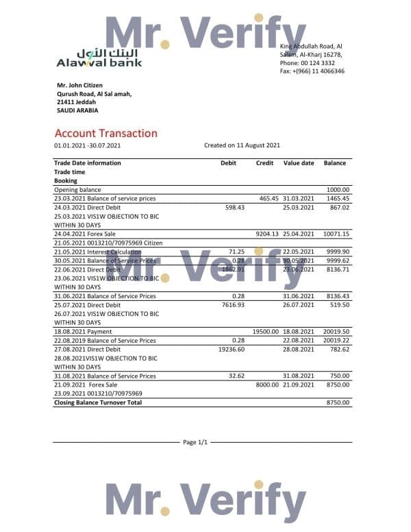Saudi-Arabia-Alawwal-Bank-statement-easy-to-fill-template-in-.xls-and-.pdf-file-format.jpg Saudi Arabia Alawwal Bank statement easy to fill template in .xls and .pdf file format