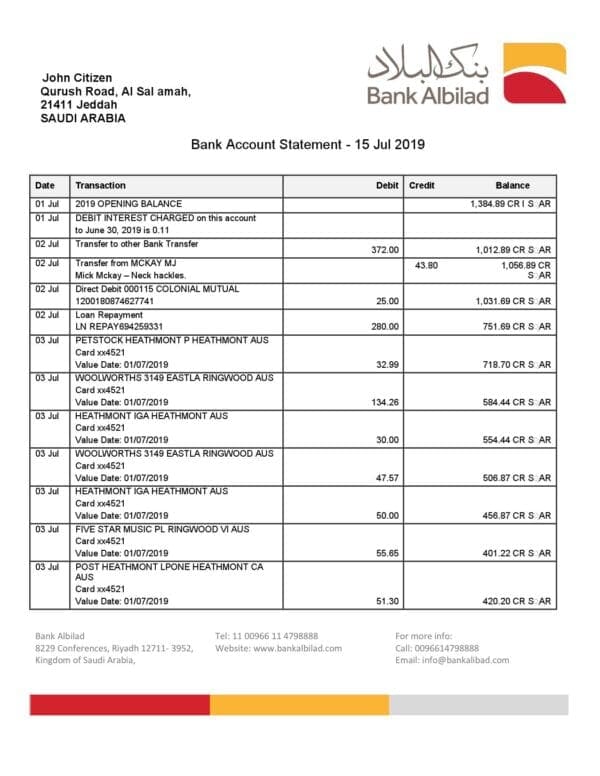 Saudi-Arabia-Bank-Albilad-bank-statement-template-in-Word-and-PDF-format.jpg Saudi Arabia Bank Albilad bank statement template in Word and PDF format