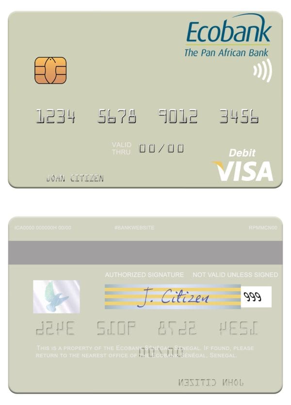Senegal Ecobank Sénégal visa debit card Fillable Senegal Ecobank Sénégal visa debit card Templates