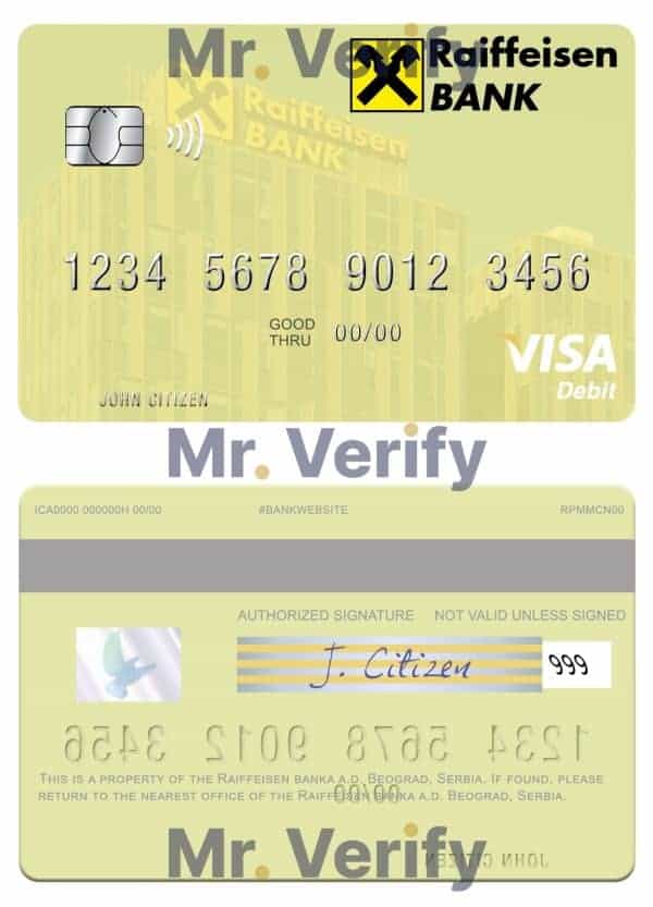 Serbia Raiffeisen banka a.d. Beograd visa debit card Fillable Serbia Raiffeisen banka a.d. Beograd visa debit card Templates