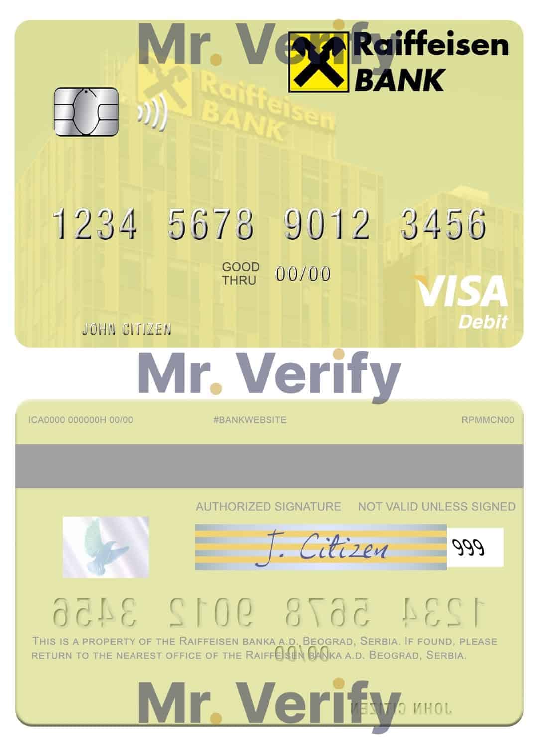 Serbia Raiffeisen banka a.d. Beograd visa debit card Fillable Serbia Raiffeisen banka a.d. Beograd visa debit card Templates