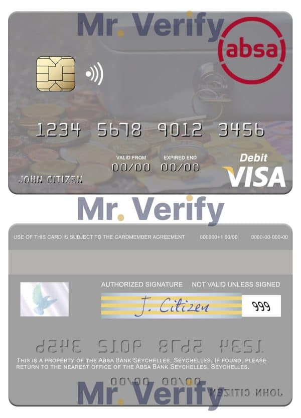 Seychelles Absa Bank Seychelles visa debit card Editable Seychelles Absa Bank Seychelles visa debit card Templates