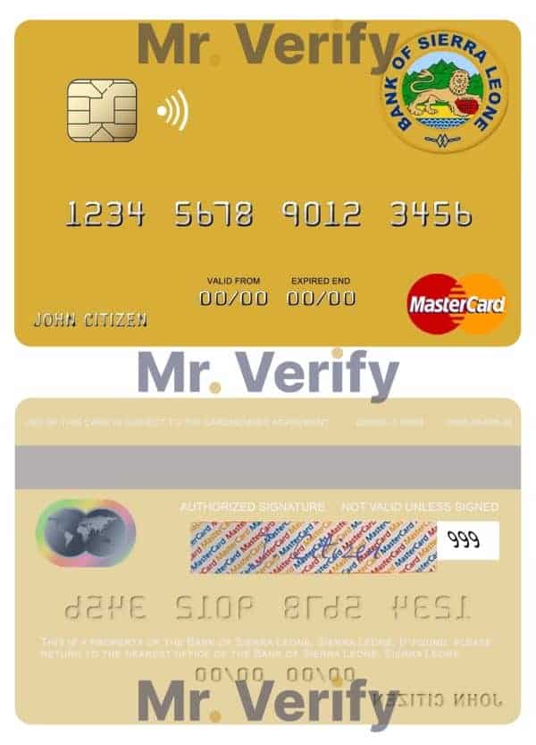 Sierra Leone Bank of Sierra Leone mastercard Fillable Sierra Leone Bank of Sierra Leone mastercard Templates
