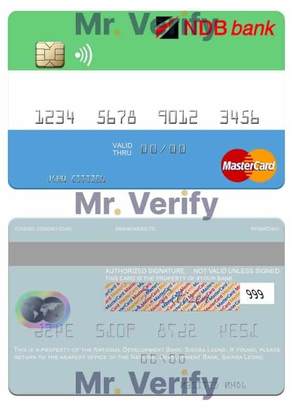 Sierra Leone National Development Bank mastercard Fillable Sierra Leone National Development Bank mastercard Templates