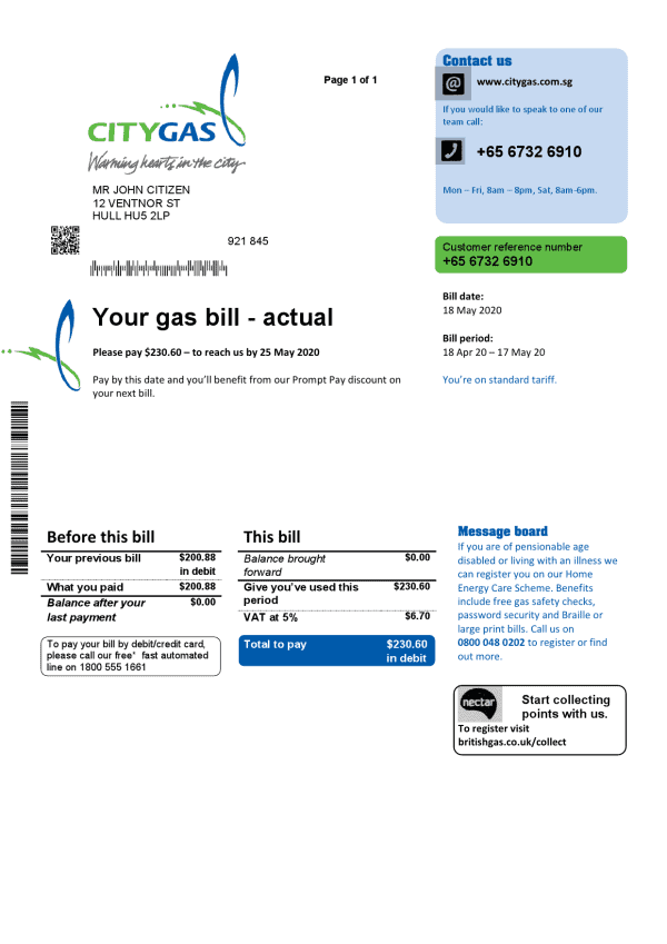 Singapore-City-Gas.png Singapore City Gas utility bill template in Word and PDF format