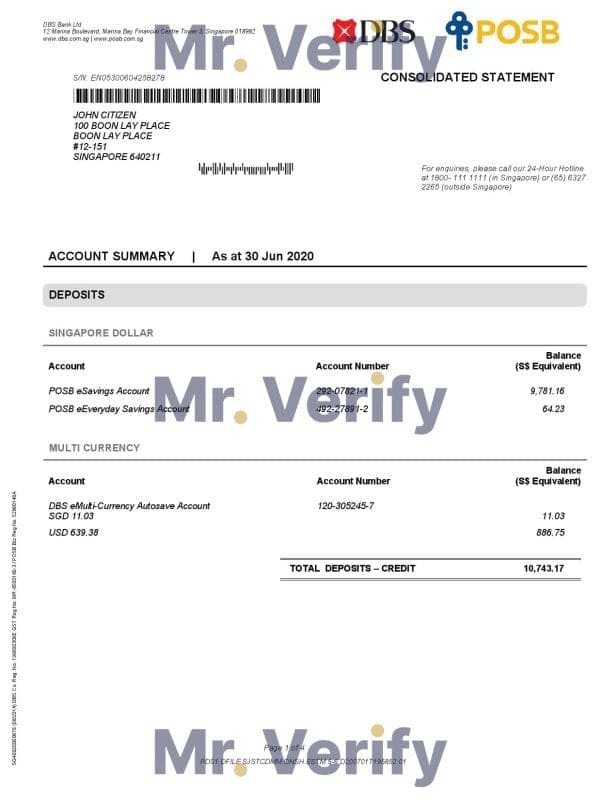Singapore-DBS-bank-proof-of-address-statement-template-in-Word-and-PDF-format-4-pages-1.jpg Singapore DBS bank proof of address statement template in Word and PDF format, 4 pages