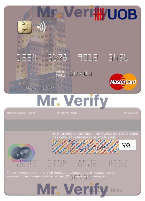 Singapore UOB Singapore mastercard Fillable Singapore UOB Singapore mastercard Templates