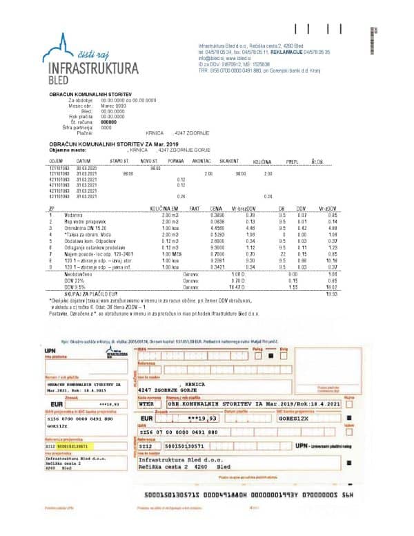 Slovenia-Infrastruktura-bled.jpg Slovenia Infrastruktura Bled utility bill template in Word and PDF format (.doc and .pdf)