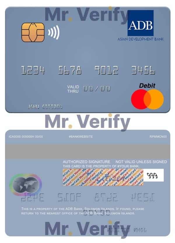 Solomon Islands ADB Bank mastercard credit card Fillable Solomon Islands ADB Bank mastercard credit card Templates