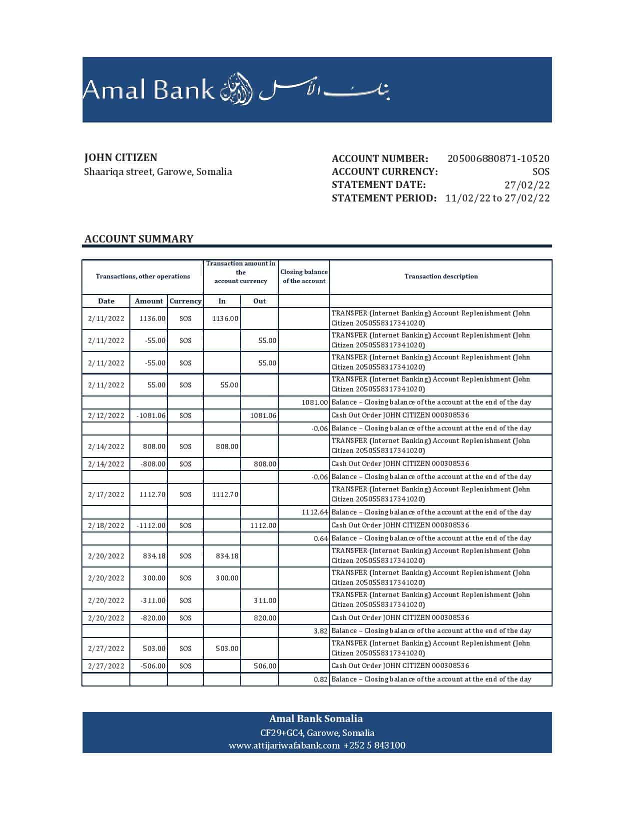 Somalia-Amal-bank-statement-Excel-and-PDF-template.jpg Somalia Amal bank statement, Excel and PDF template