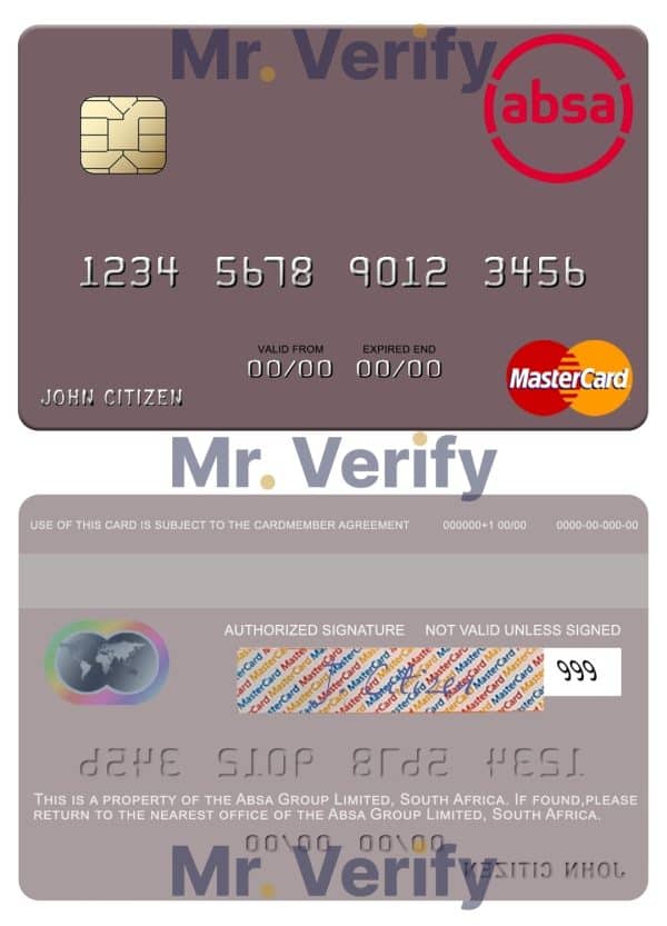 South Africa Absa Group Limited mastercard credit card Editable South Africa Absa Group Limited mastercard credit card Templates in PSD Format