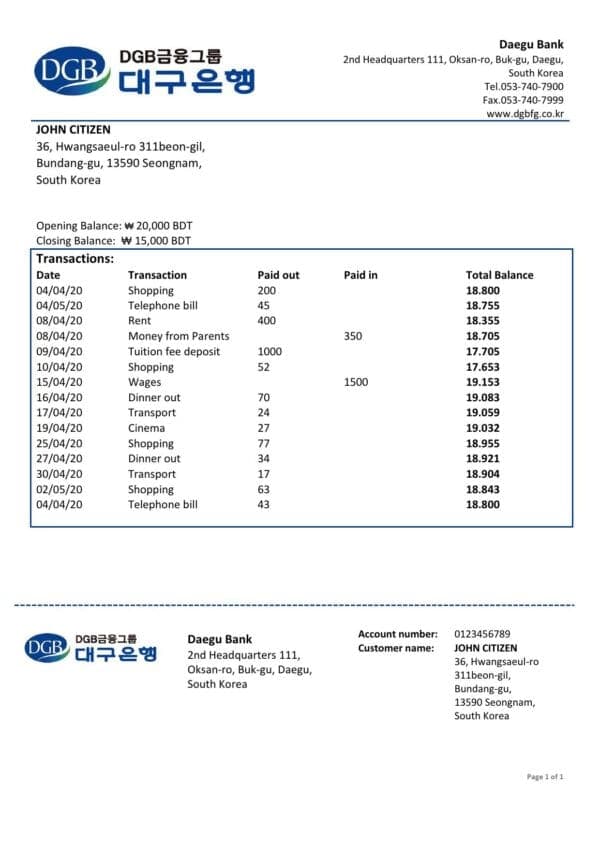 South-Korea-Daegu-bank-proof-of-address-statement-template-in-Word-and-PDF-format.jpg South Korea Daegu bank proof of address statement template in Word and PDF format