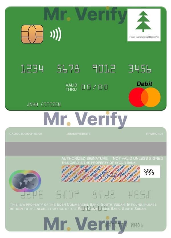 South Sudan Eden Commercial Bank mastercard Fillable South Sudan Eden Commercial Bank mastercard Templates