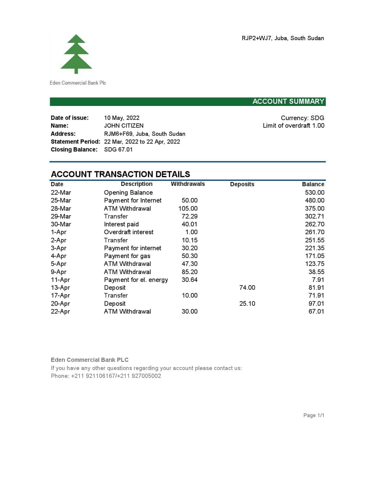 South-Sudan-Eden-Commercial-Bank-statement-Excel-and-PDF-template.jpg South Sudan Eden Commercial Bank statement, Excel and PDF template